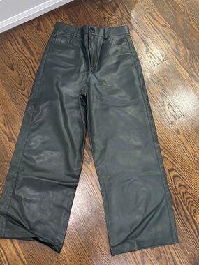 Zara deep green cullets faux leather sz S